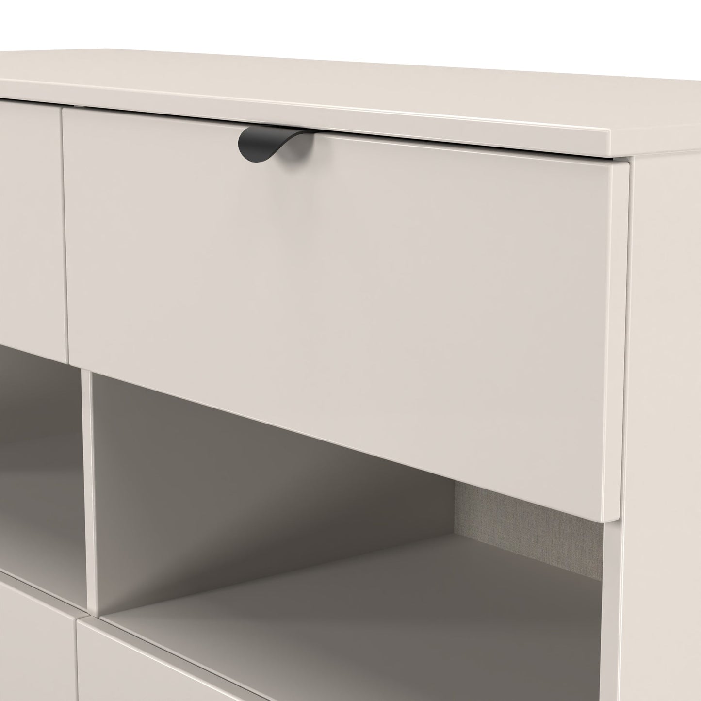 Bora Large Chest of Drawers Off-White 2 Shelves 4 Drawers 110cm