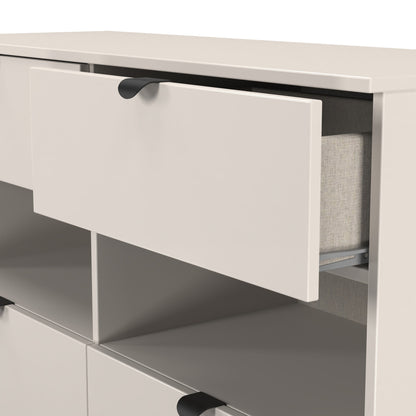 Bora Large Chest of Drawers Off-White 2 Shelves 4 Drawers 110cm