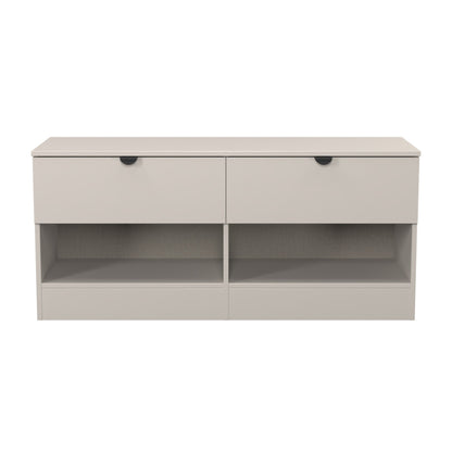 Bora Large Chest of Drawers Off-White 2 Shelves 2 Drawers 110cm