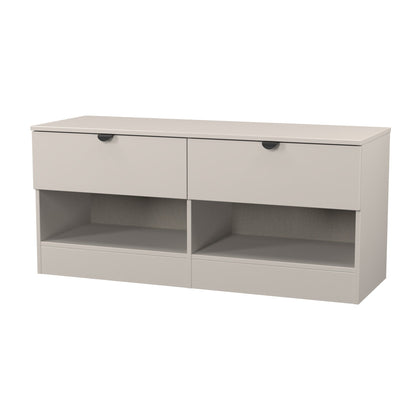 Bora Large Chest of Drawers Off-White 2 Shelves 2 Drawers 110cm