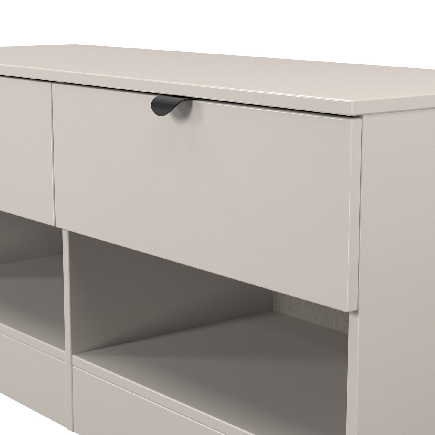 Bora Large Chest of Drawers Off-White 2 Shelves 2 Drawers 110cm