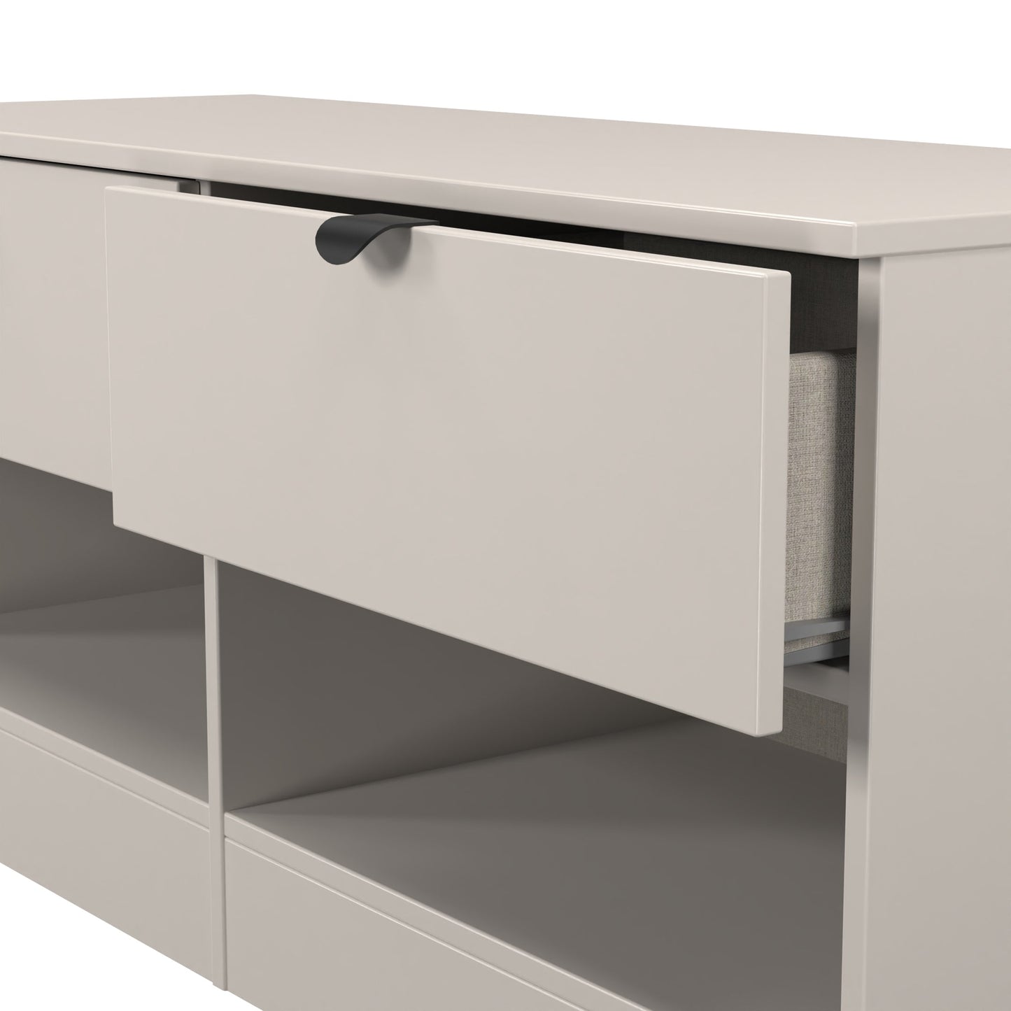 Bora Large Chest of Drawers Off-White 2 Shelves 2 Drawers 110cm