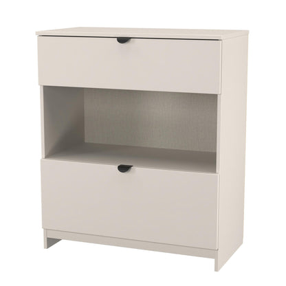 Bora Chest of Drawers Off-White 1 Shelf 2 Drawers 89cm