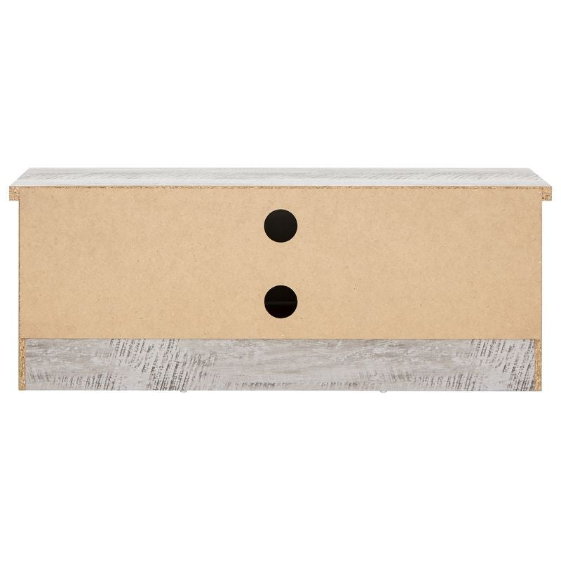 GFW Boston TV Unit Metal & Wood Grey 2 Shelves 2 Doors