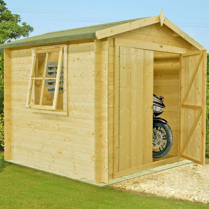 Bradley 6' x 6' 10" Apex Log Cabin - Premium 19mm Cladding Log Clad