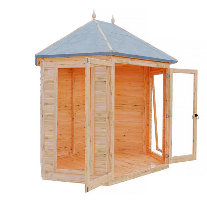 Shire Buttermere 6' 10" x 9' 4" Hexagonal Hip Summerhouse - Premium Dip Treated Shiplap
