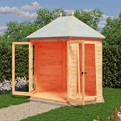 Shire Buttermere 6' 10" x 9' 4" Hexagonal Hip Summerhouse - Premium Dip Treated Shiplap