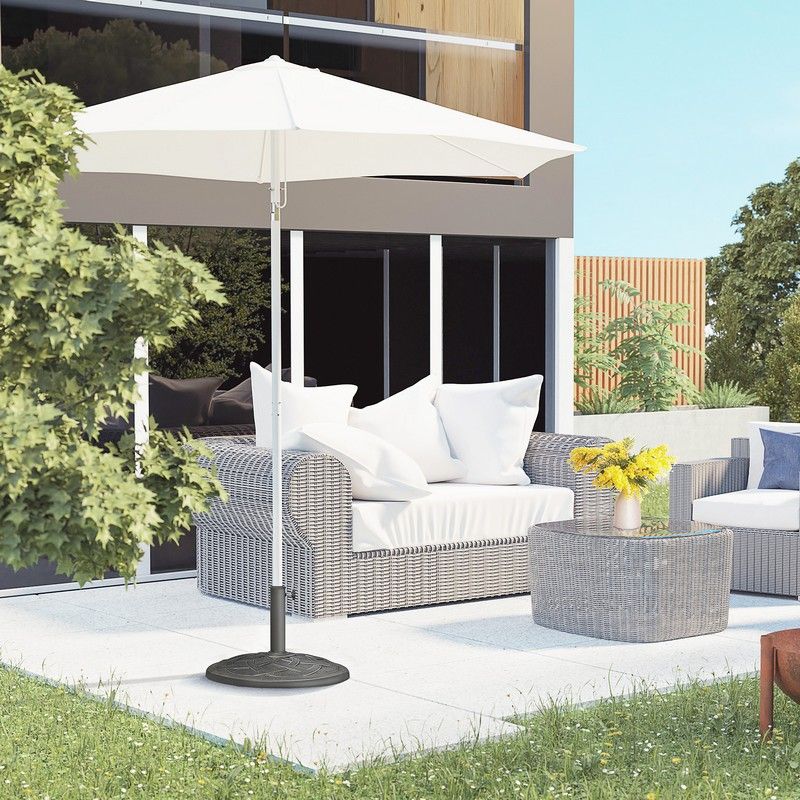 Outsunny Outsunny 19KG Resin Umbrella Base Garden Parasol Base Stand Round Sun Shade Holder Suitable For Pole Between ?38mm to ?48mm