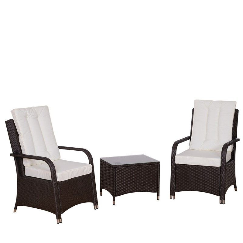 3 Pieces Outdoor Rattan Bistro Set