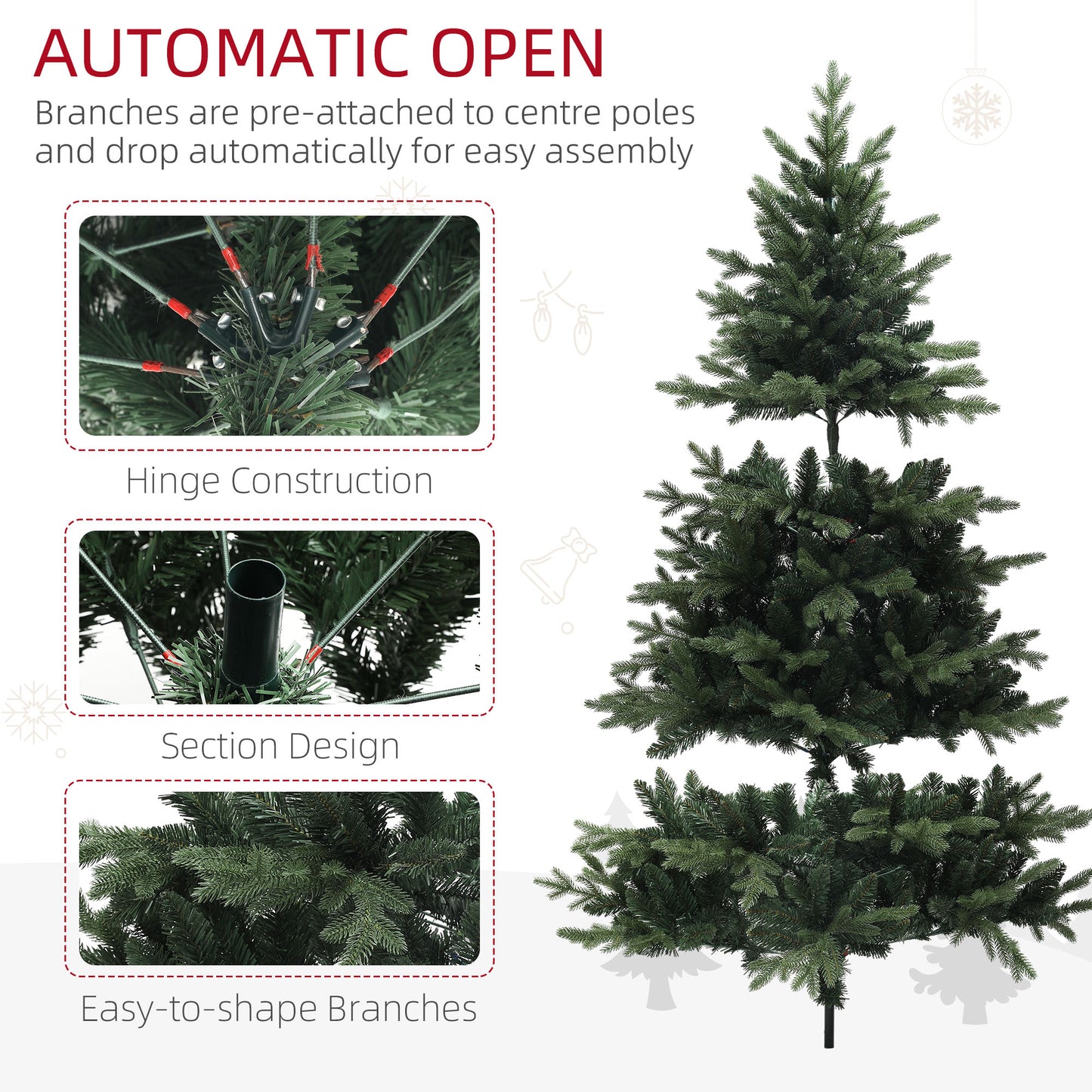 7ft Christmas Tree Artificial - Dark Green  3116 Tips