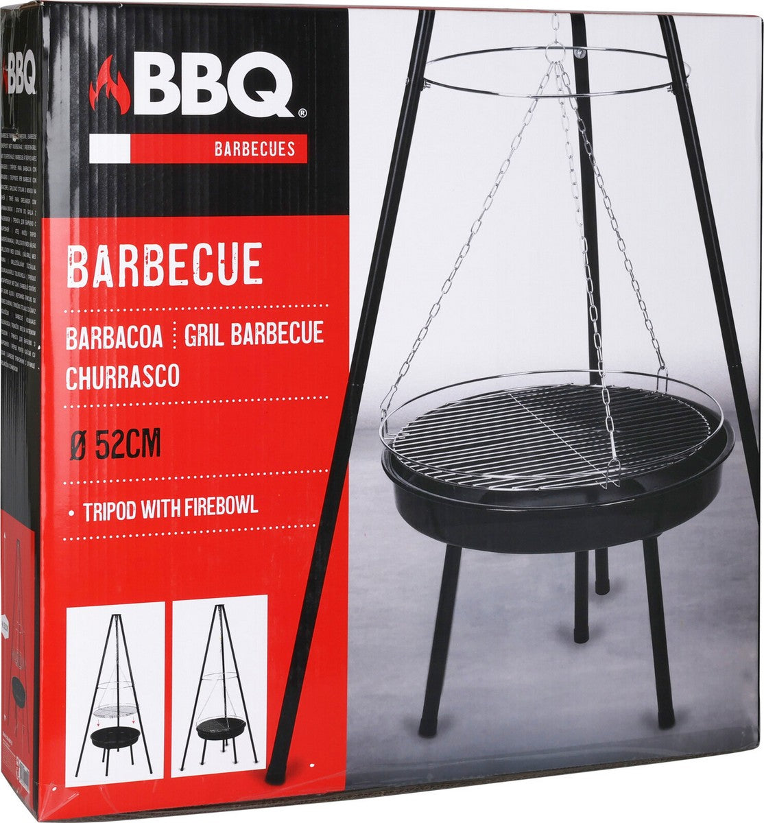 Charcoal Firebowl Tripod Set Steel 151cm by BBQ