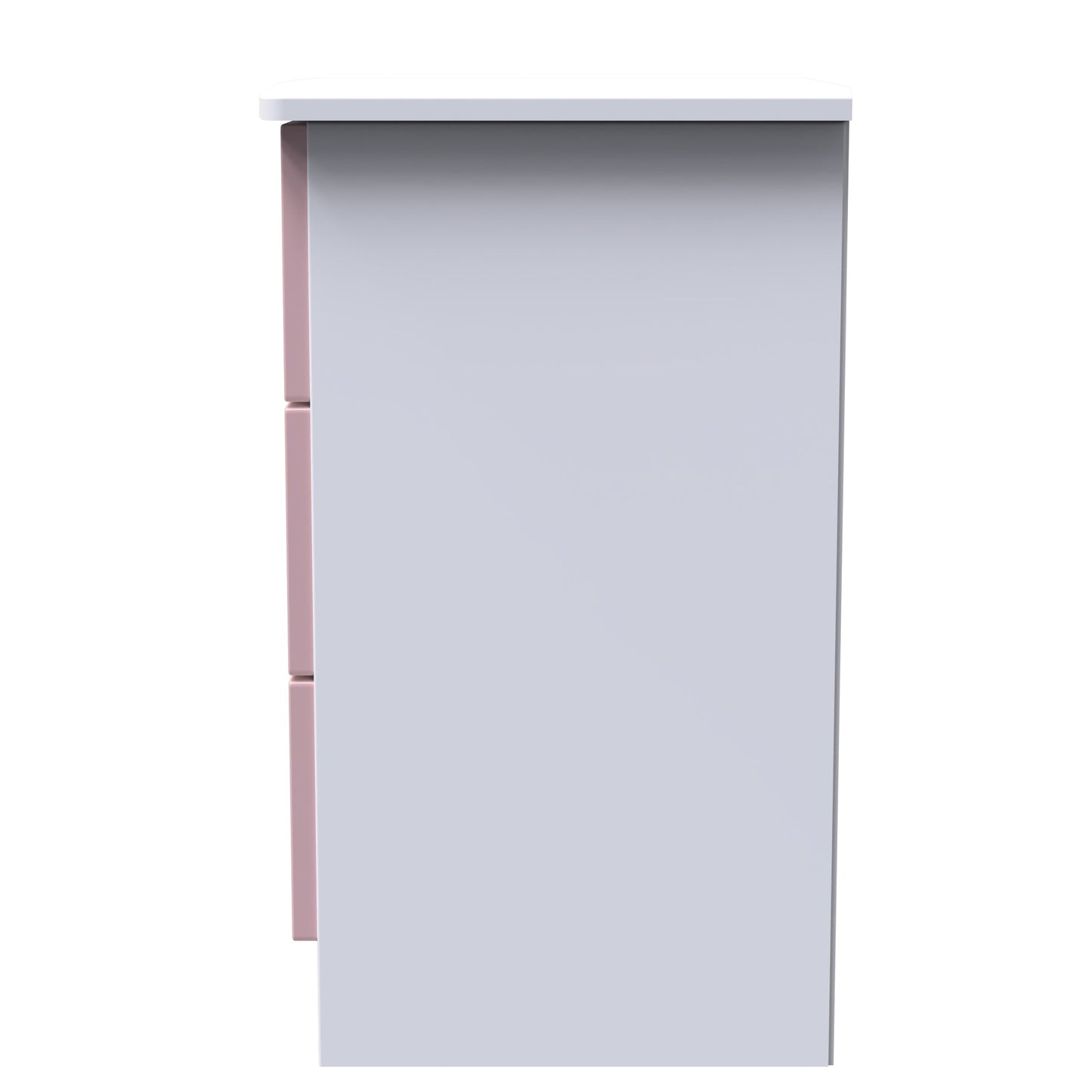 Camden Bedside Table Pink & White 3 Drawers 70cm