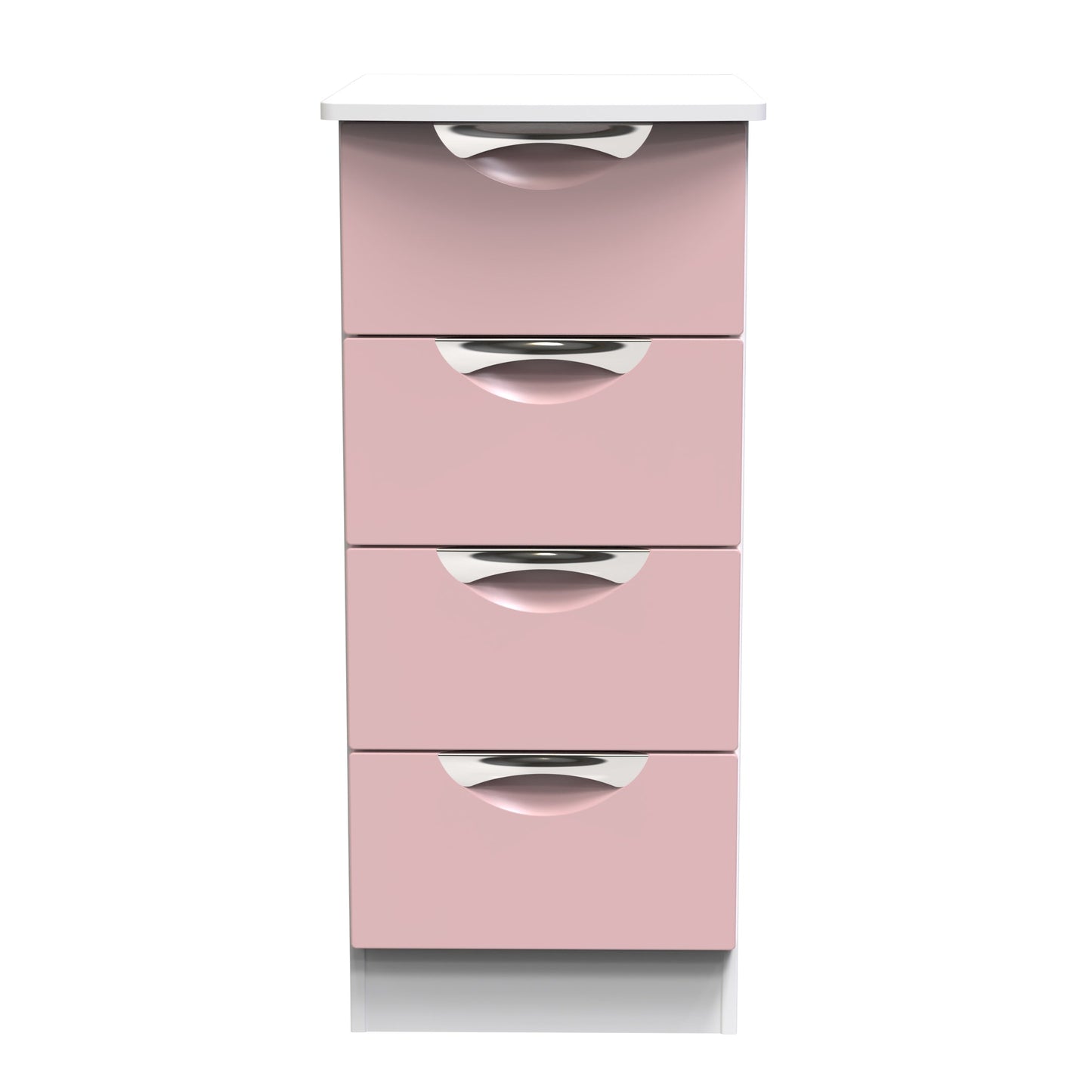 Camden Tallboy Pink & White 4 Drawers 89cm