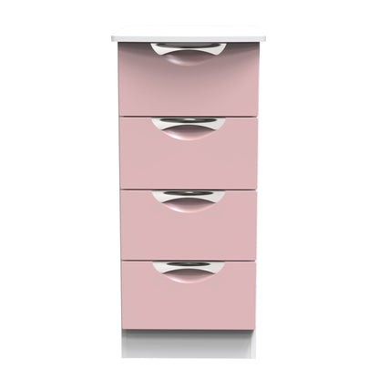 Camden Tallboy Pink & White 4 Drawers 89cm