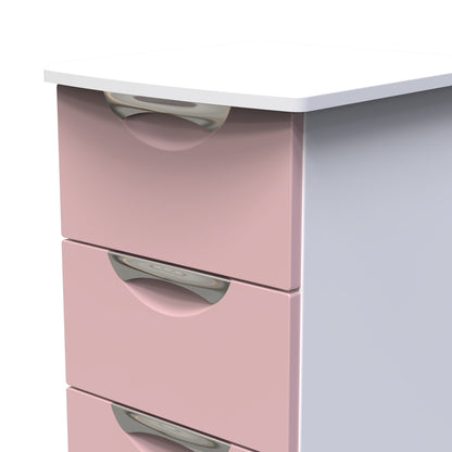Camden Tallboy Pink & White 4 Drawers 89cm