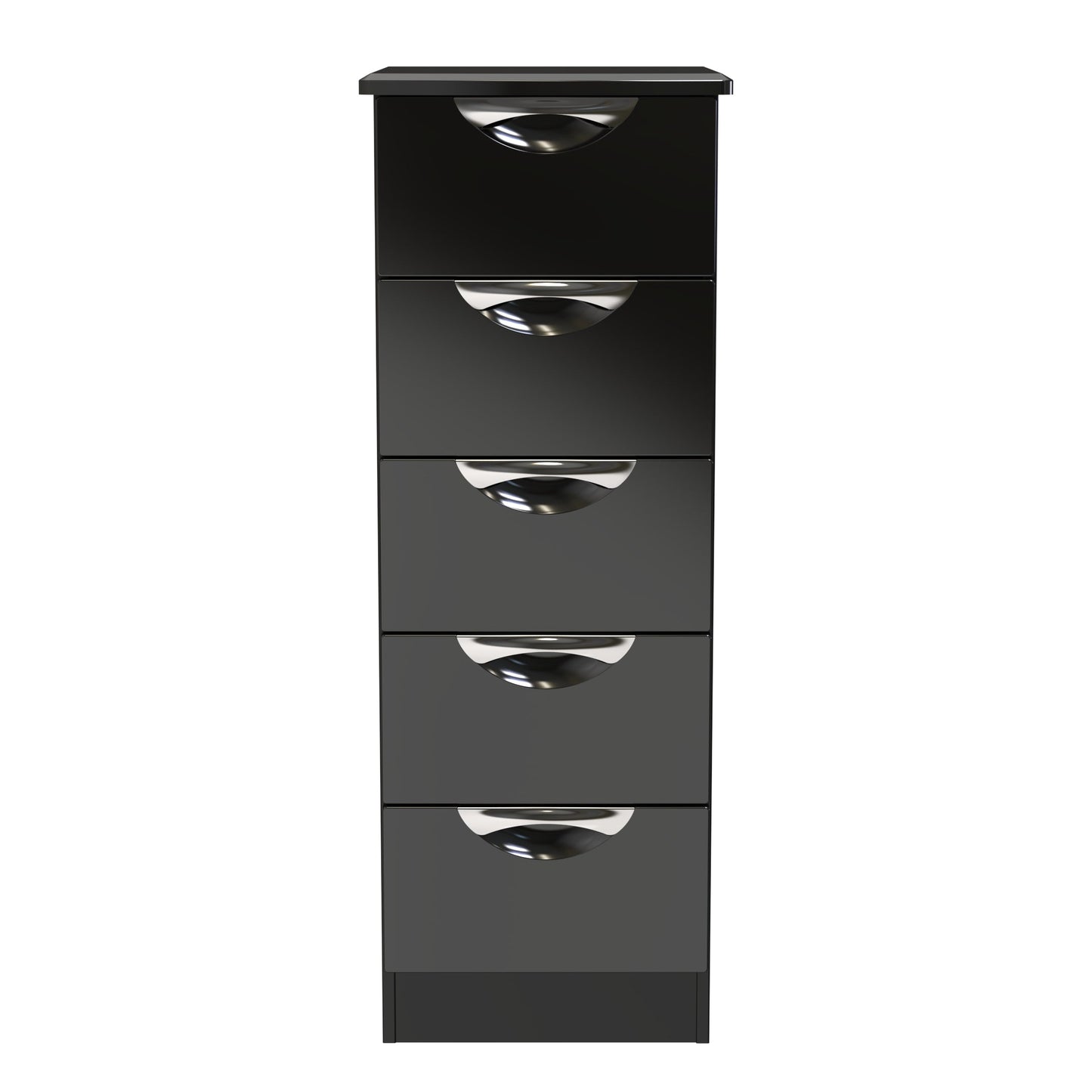 Camden Tall Tallboy Black 5 Drawers 108cm