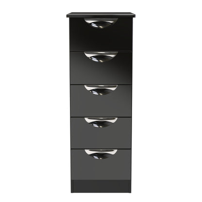Camden Tall Tallboy Black 5 Drawers 108cm