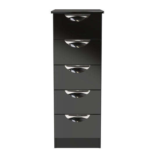 Camden Tall Tallboy Black 5 Drawers 108cm