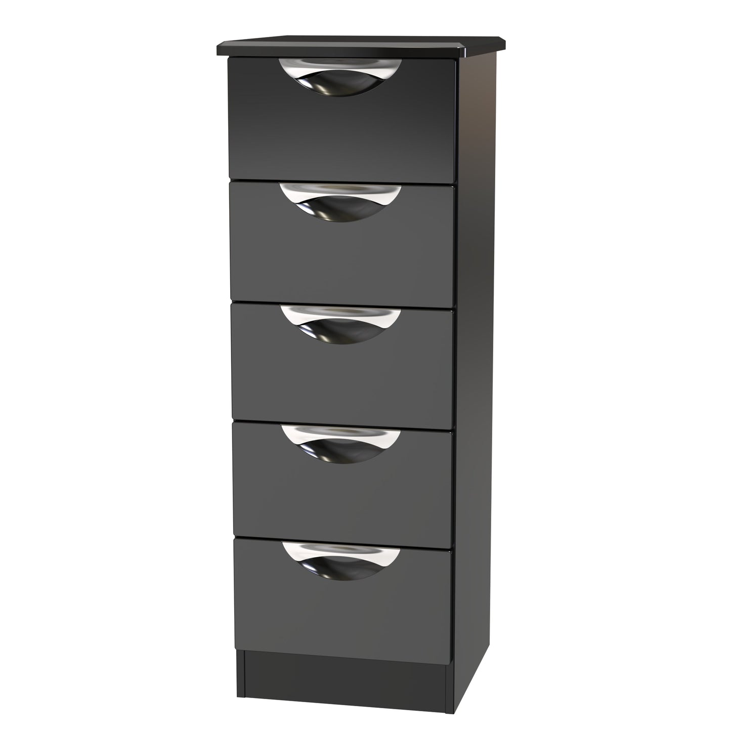 Camden Tall Tallboy Black 5 Drawers 108cm