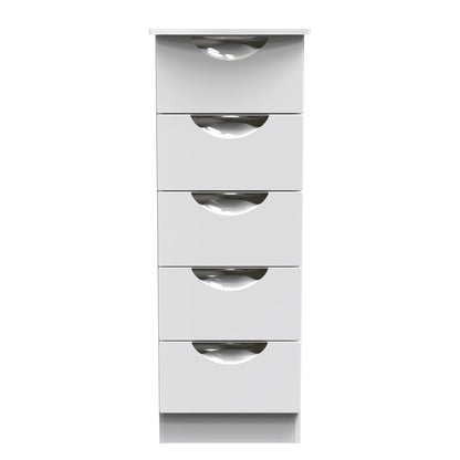 Camden Tall Tallboy White 5 Drawers 108cm