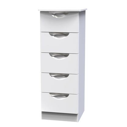 Camden Tall Tallboy White 5 Drawers 108cm