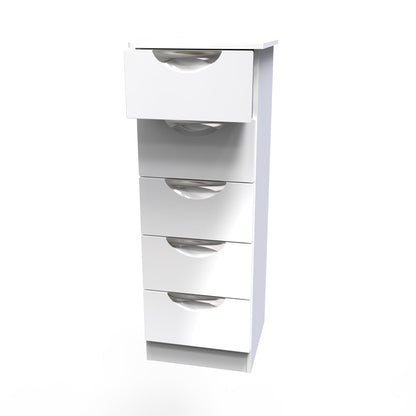Camden Tall Tallboy White 5 Drawers 108cm