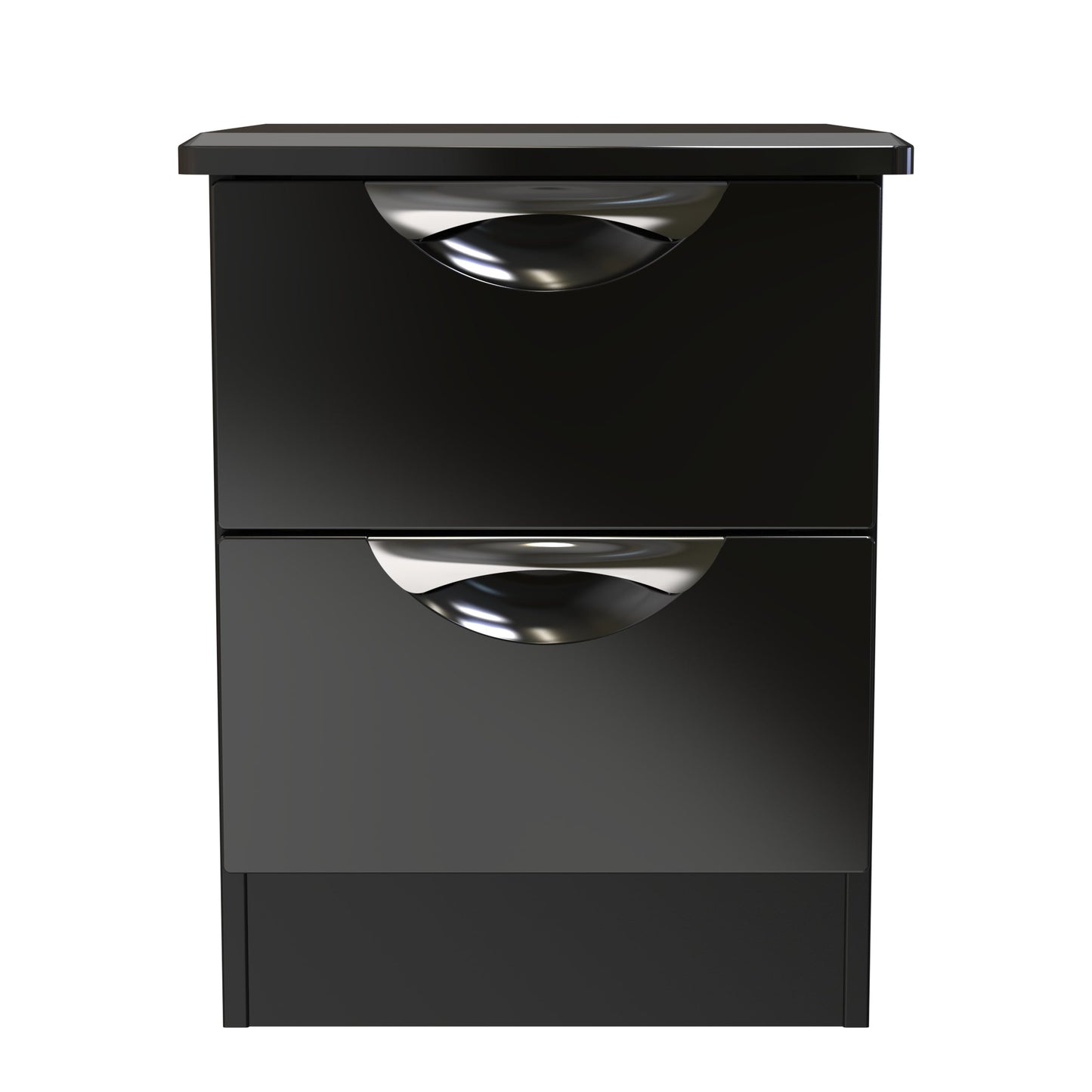 Camden Bedside Table Black 2 Drawers 51cm