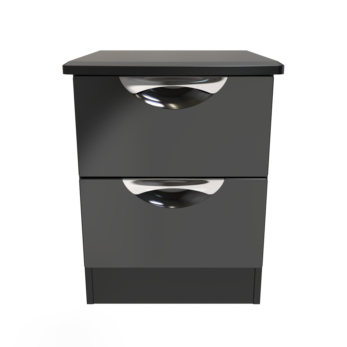 Camden Bedside Table Black 2 Drawers 51cm