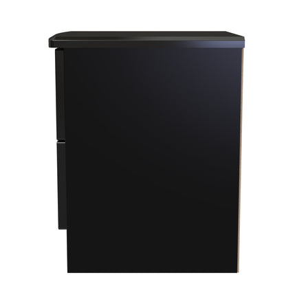 Camden Bedside Table Black 2 Drawers 51cm