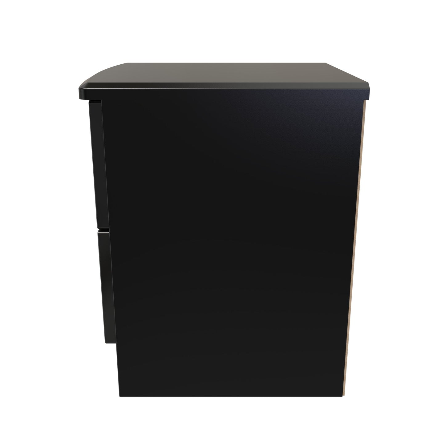 Camden Bedside Table Black 2 Drawers 51cm