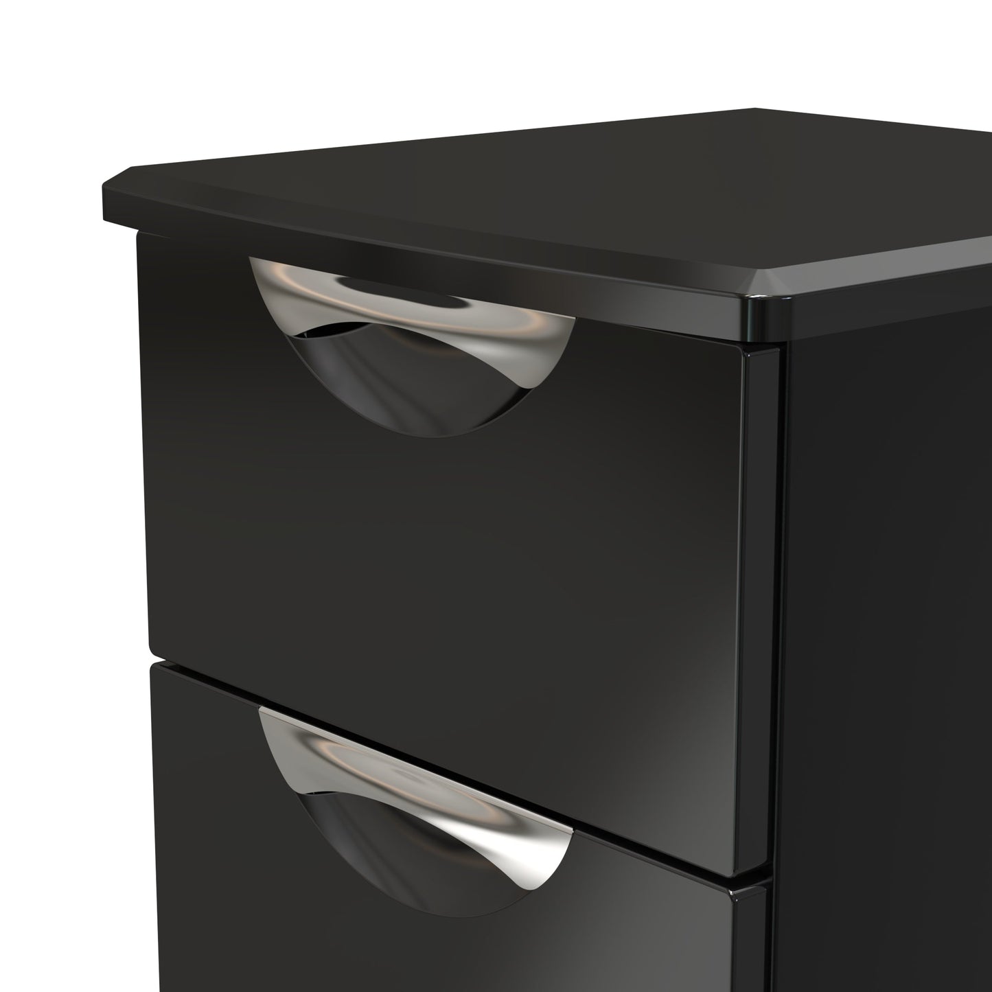 Camden Bedside Table Black 2 Drawers 51cm
