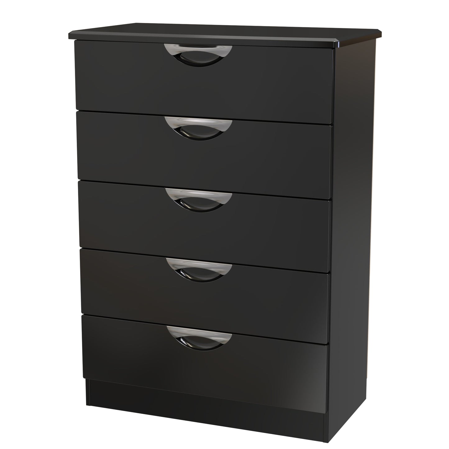 Camden Tall Chest of Drawers Black 5 Drawers 108cm