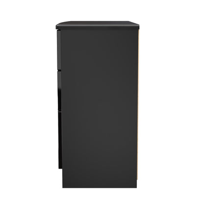 Camden Large Chest of Drawers Black 6 Drawers 112cm