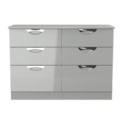 Camden Large Chest of Drawers Grey 6 Drawers 112cm