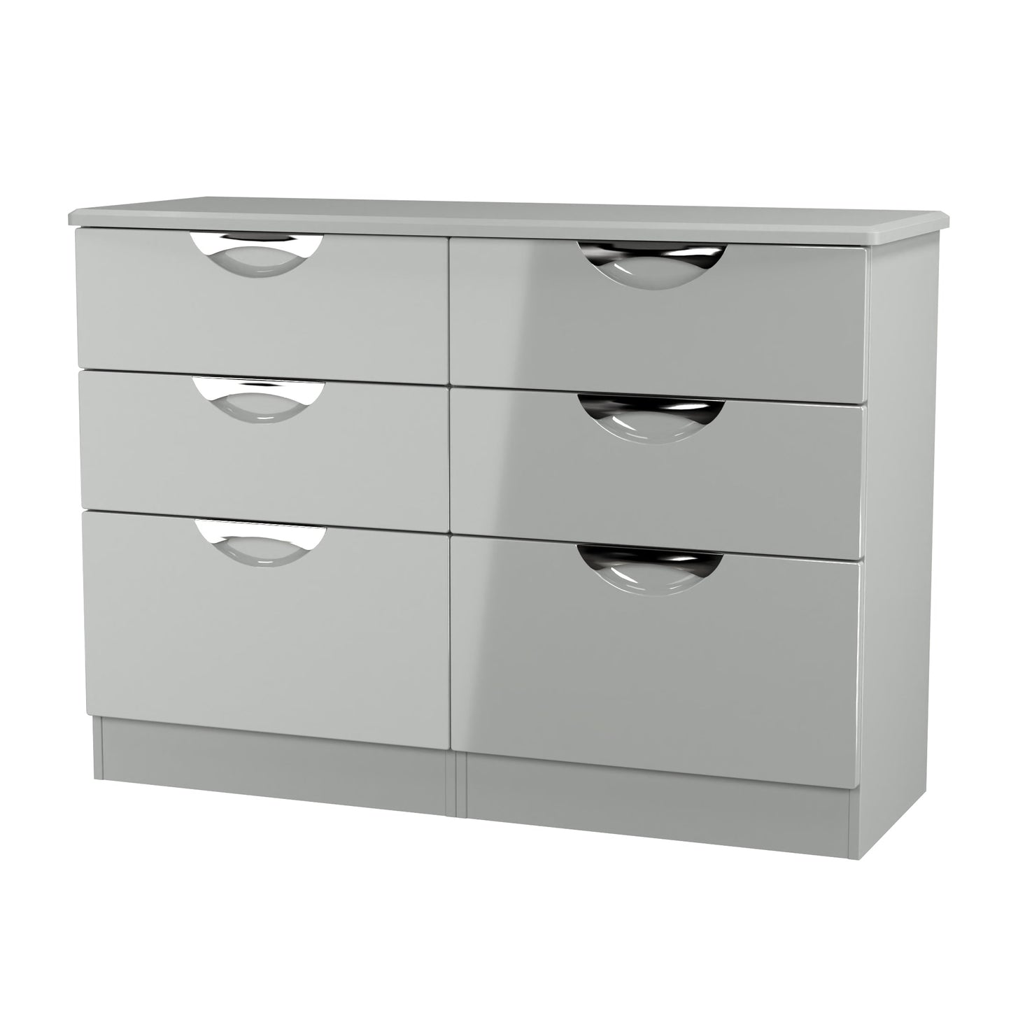 Camden Large Chest of Drawers Grey 6 Drawers 112cm