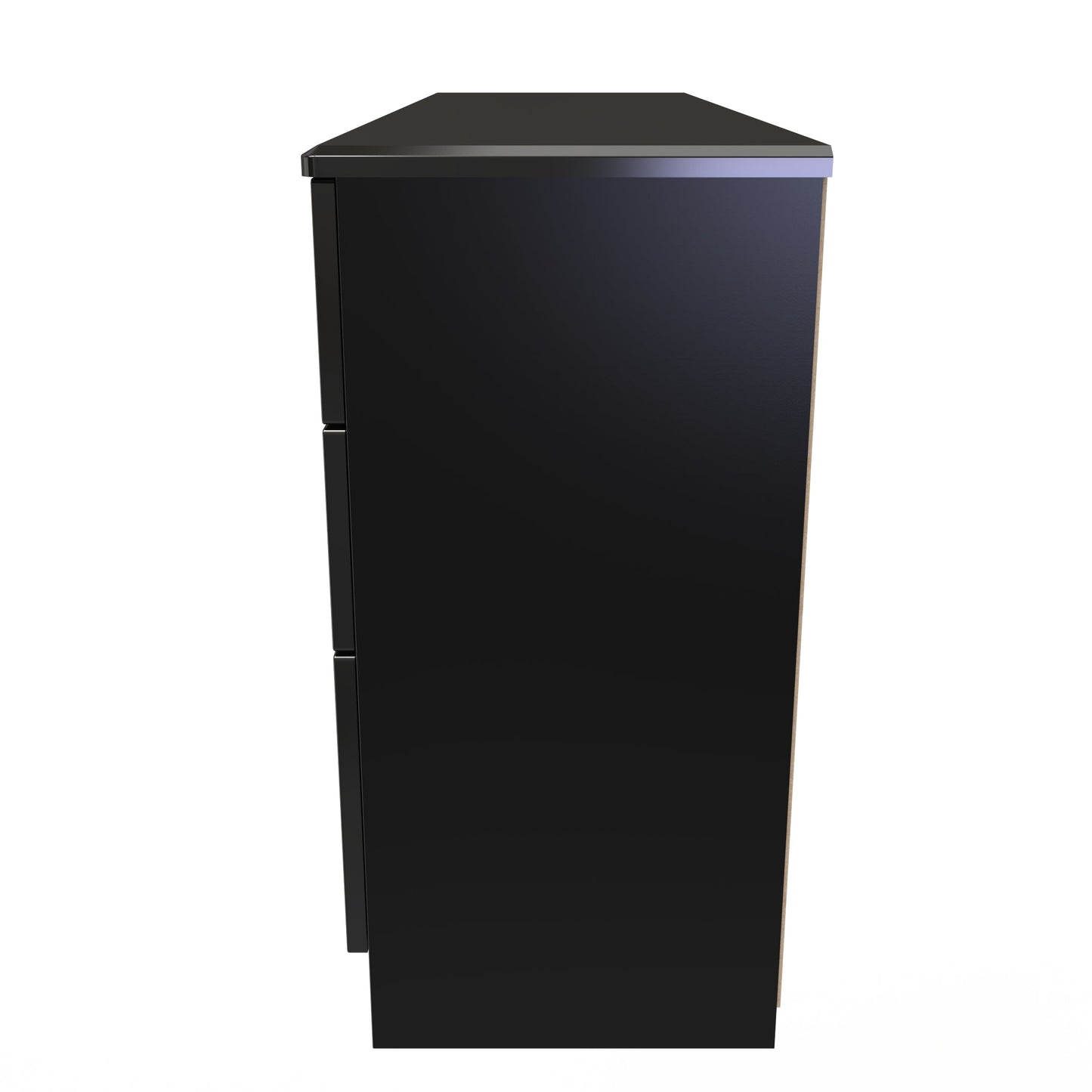 Camden Desk Black 6 Drawers 128cm