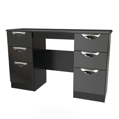 Camden Desk Black 6 Drawers 128cm