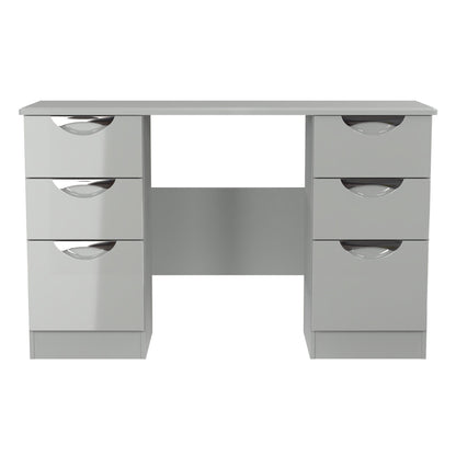 Camden Desk Grey 6 Drawers 128cm