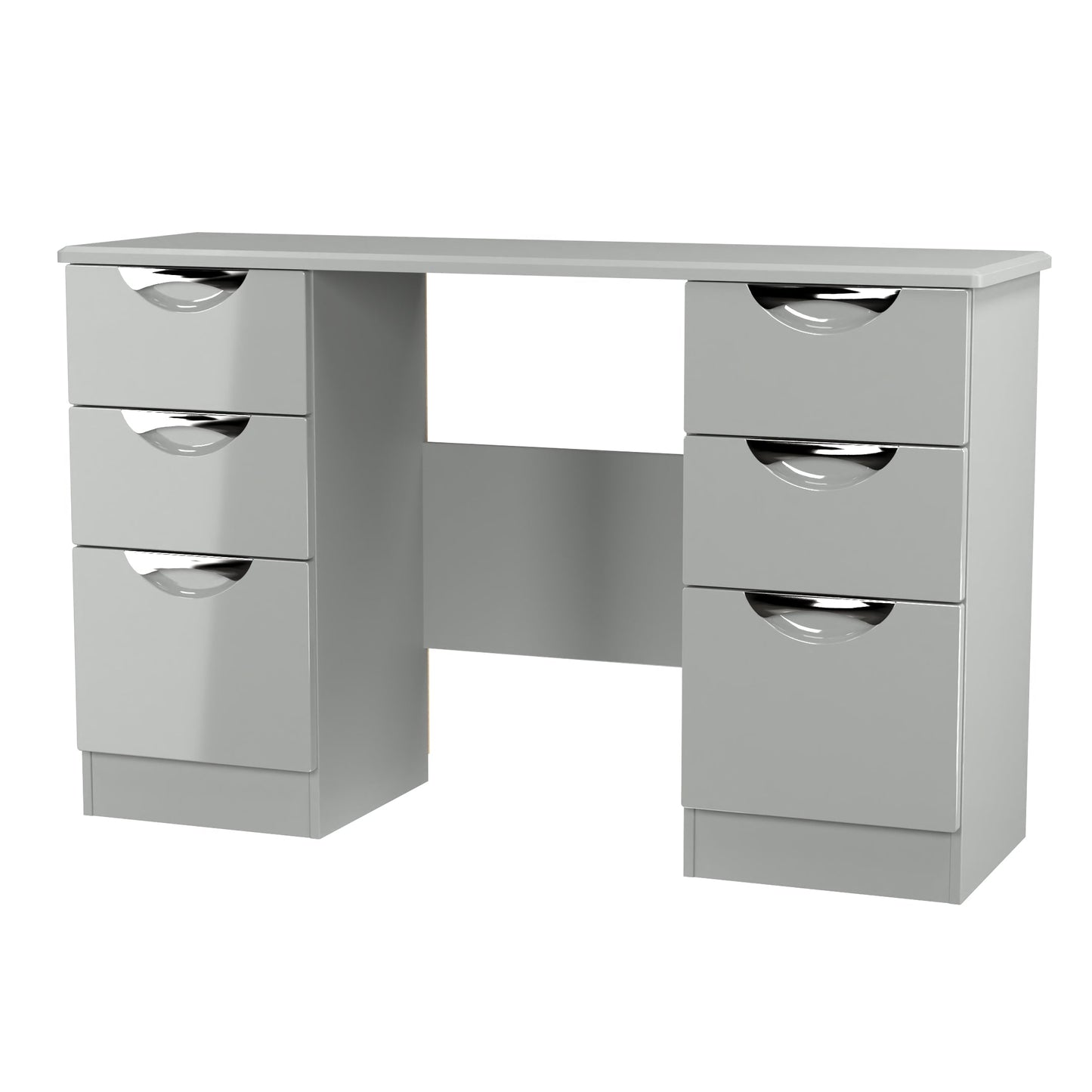 Camden Desk Grey 6 Drawers 128cm