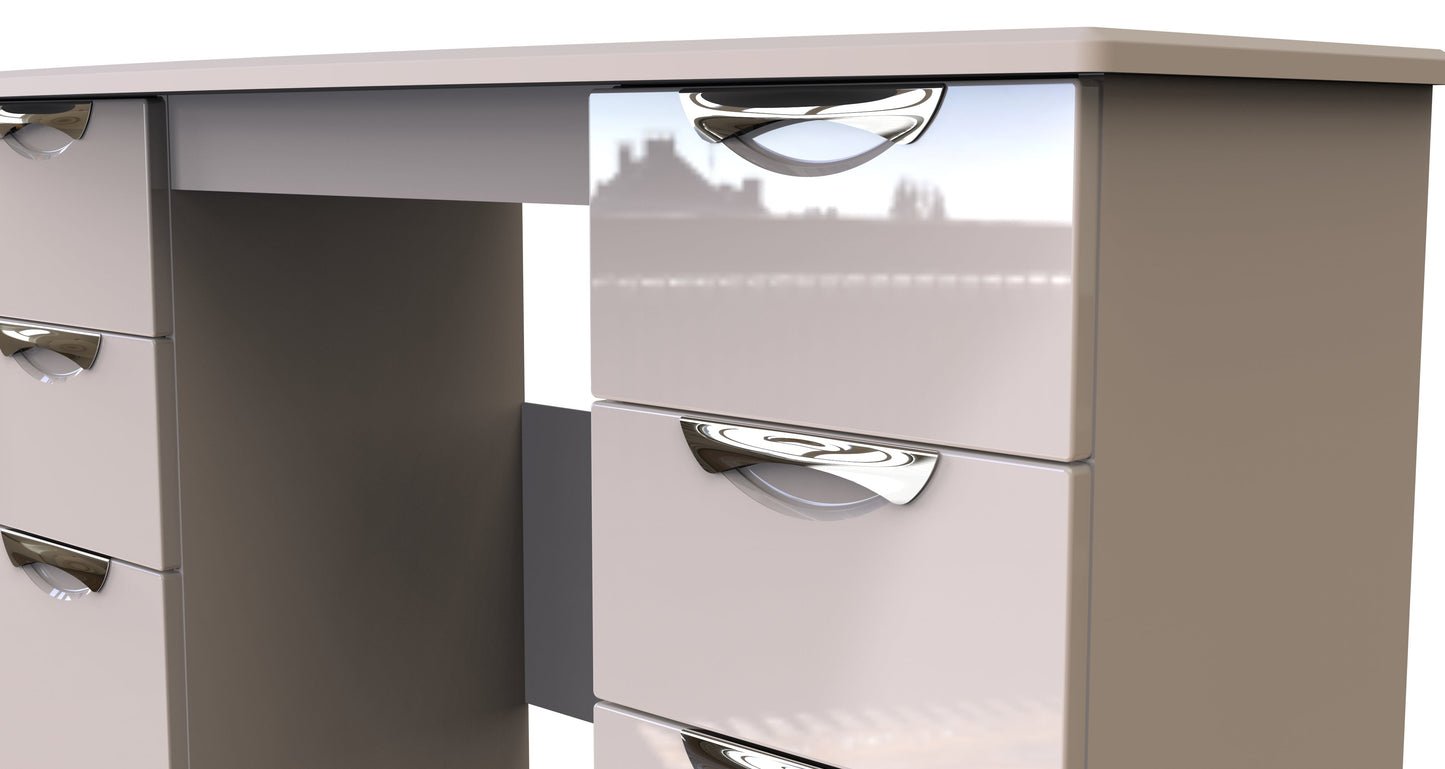 Camden Desk Off-White 6 Drawers 128cm