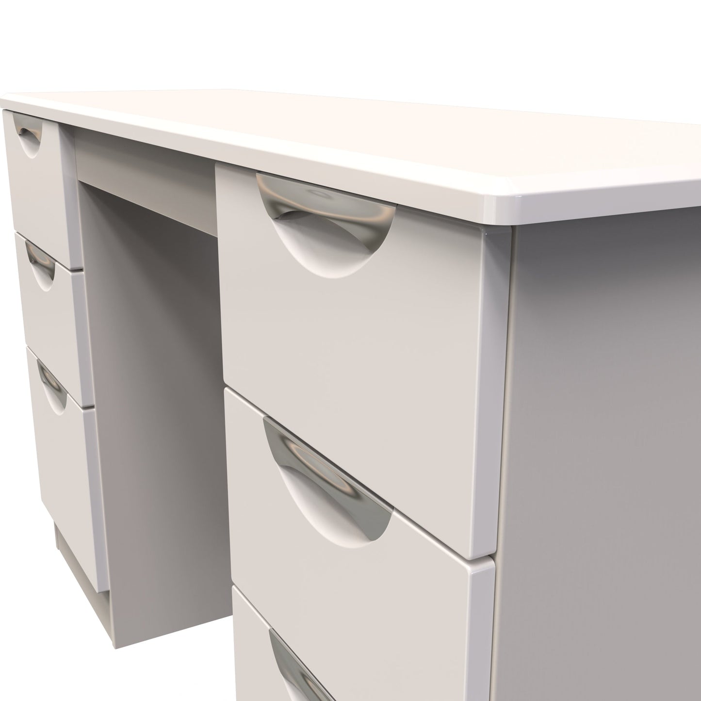 Camden Desk Off-White 6 Drawers 128cm