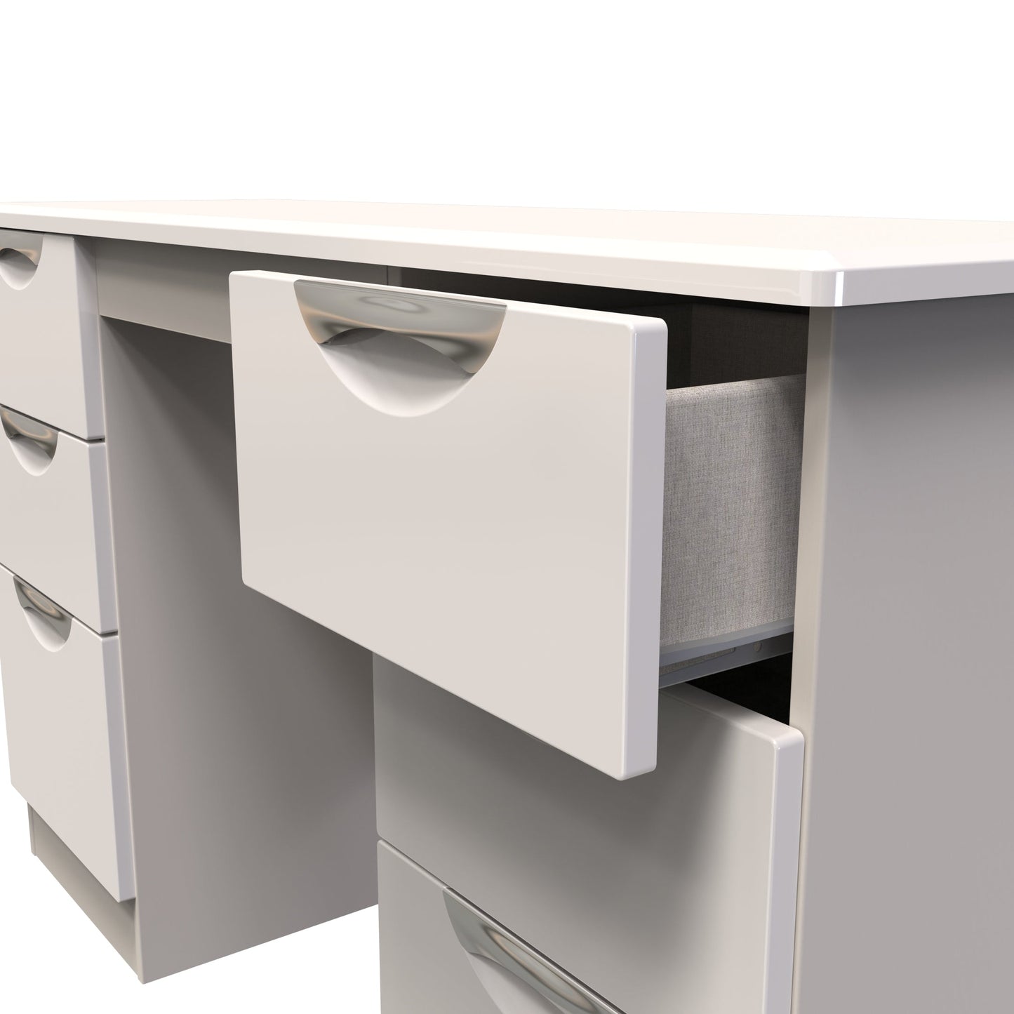 Camden Desk Off-White 6 Drawers 128cm