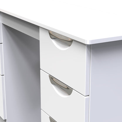 Camden Desk White 6 Drawers 128cm