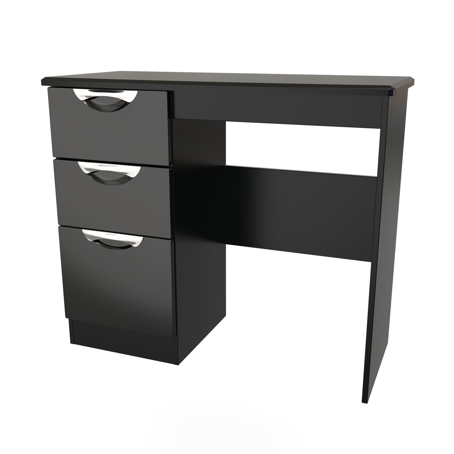 Camden Desk Black 3 Drawers 93cm