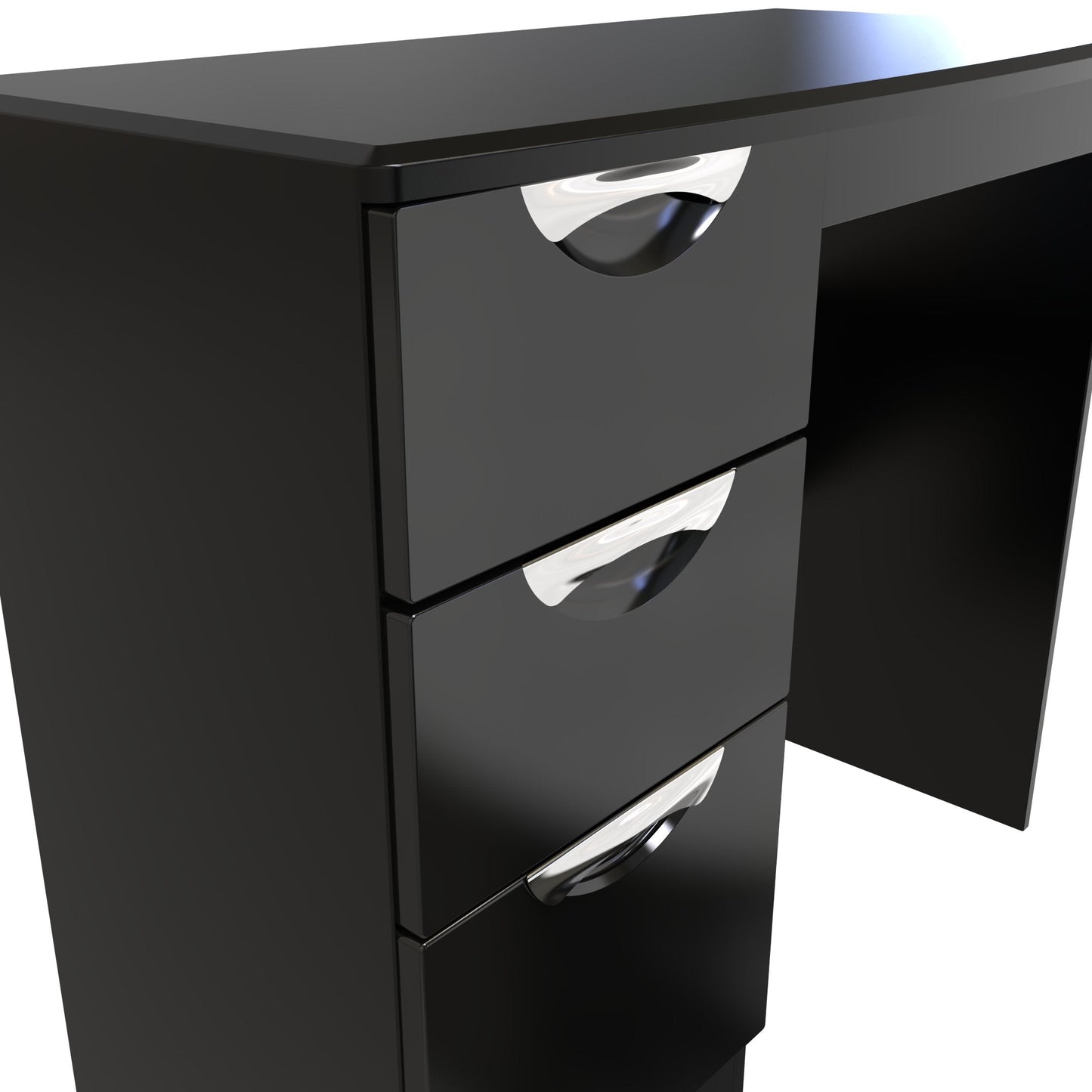 Camden Desk Black 3 Drawers 93cm