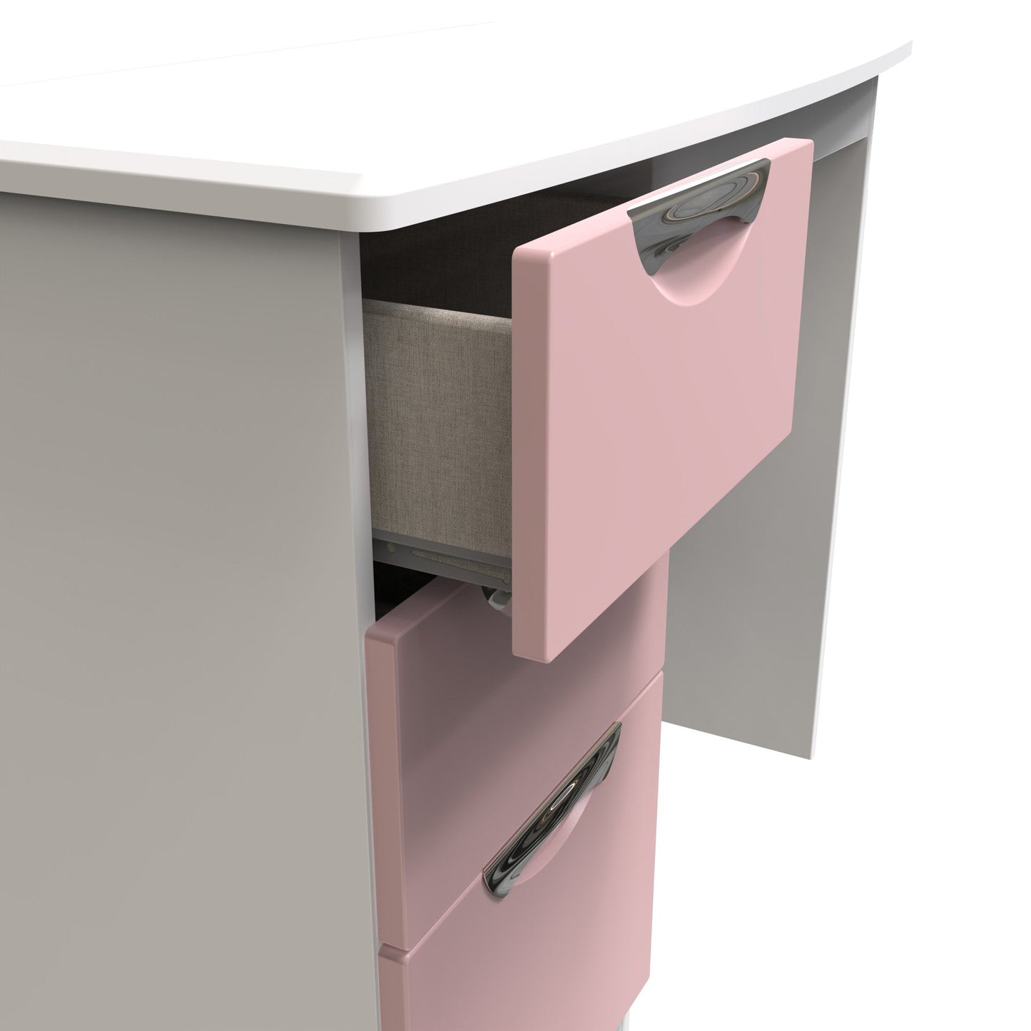 Camden Desk Pink & White 3 Drawers 93cm
