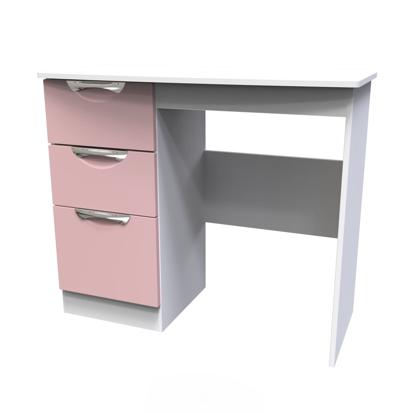 Camden Desk Pink & White 3 Drawers 93cm