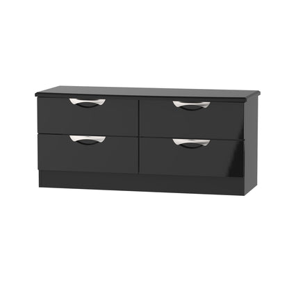 Camden Large Chest of Drawers Black 4 Drawers 112cm