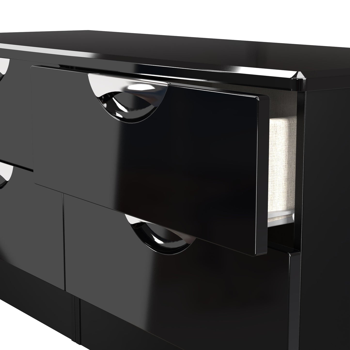 Camden Large Chest of Drawers Black 4 Drawers 112cm