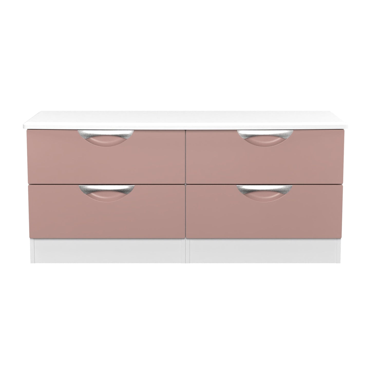 Camden Large Chest of Drawers Pink & White 4 Drawers 112cm